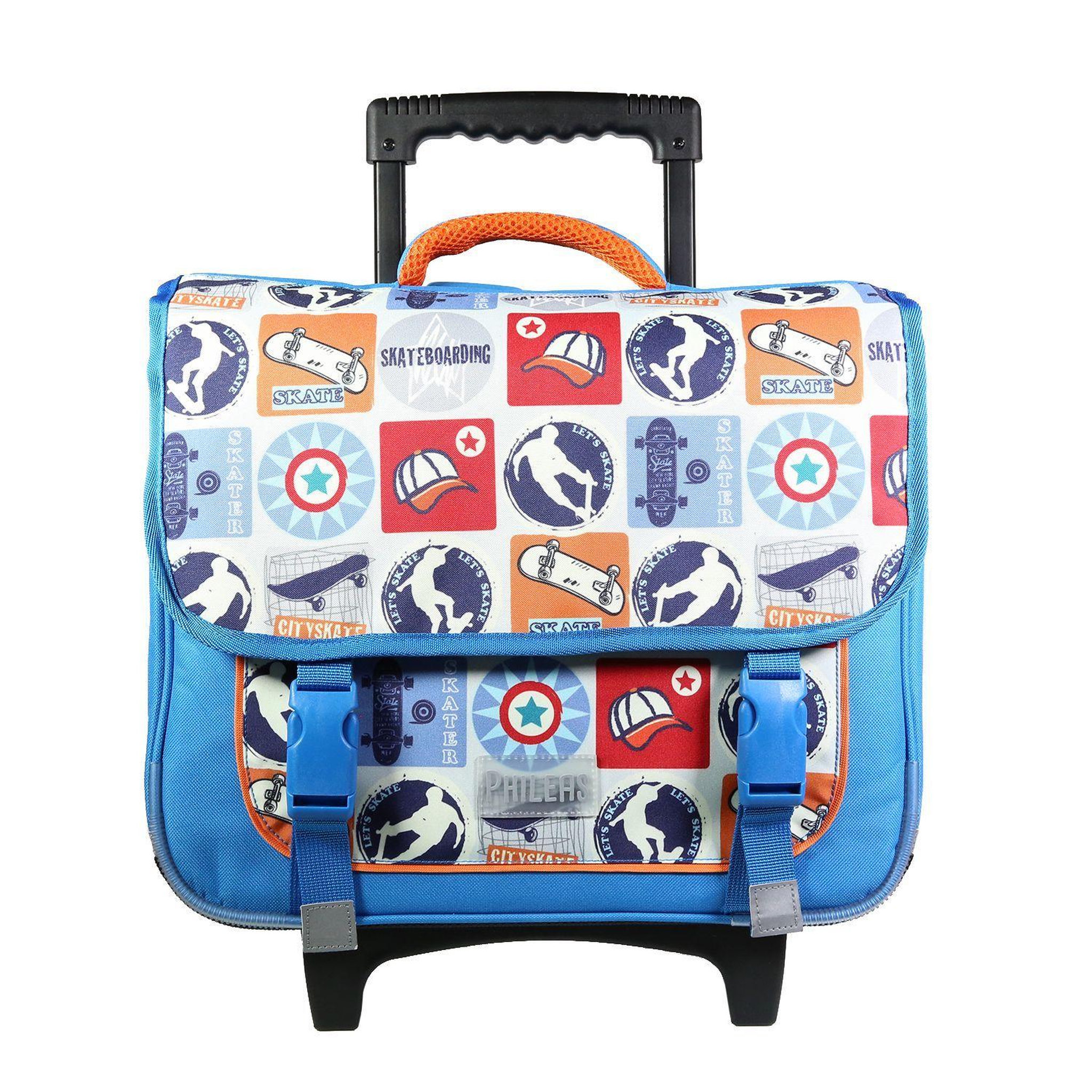 Bagtrotter BAGTROTTER Cartable à roulettes 38 cm Phileas Bleu Skateur