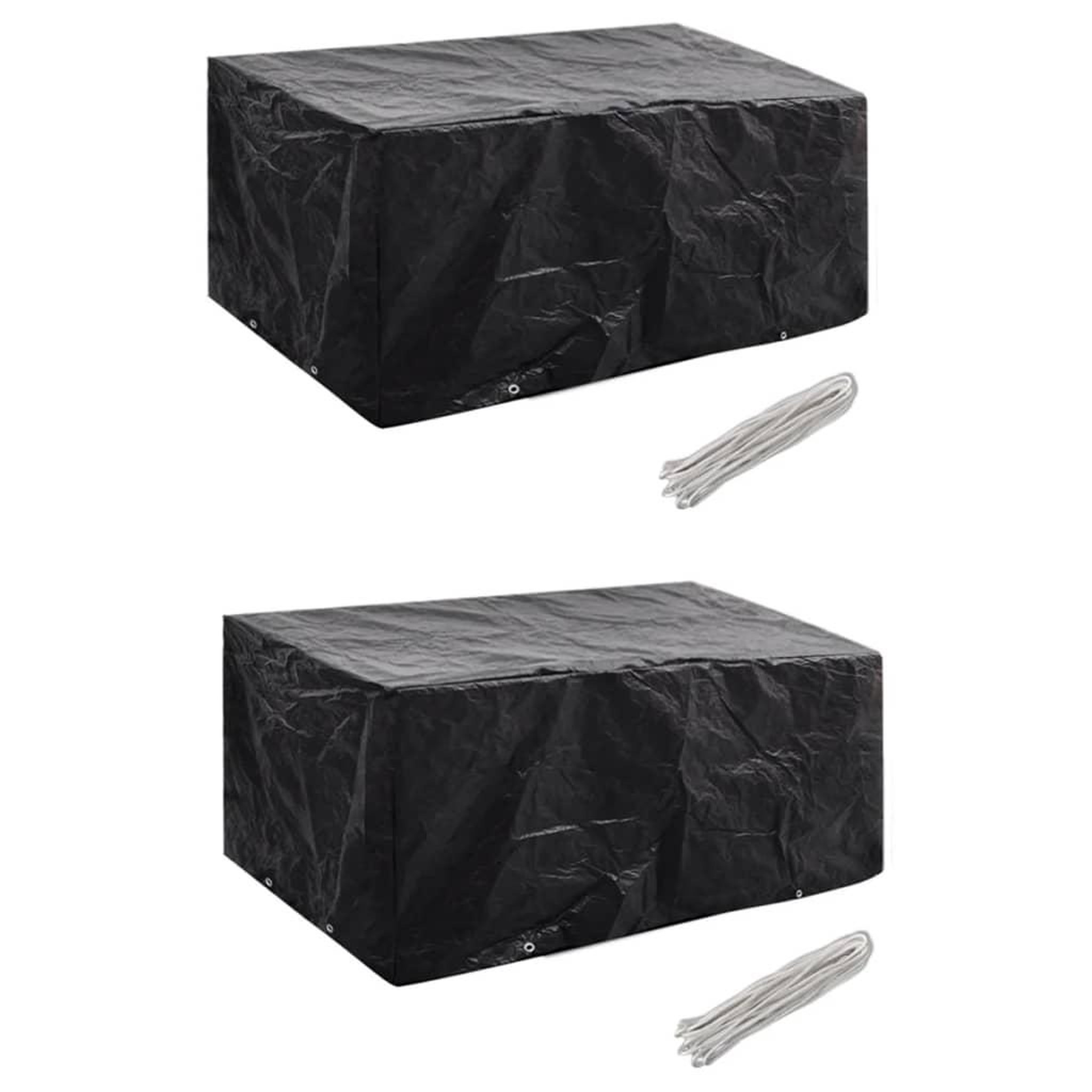 Voir la diapositive 1 : VIDAXL Housses de salon de jardin 2 pcs Rotin 8 œillets 180 x 140 cm
