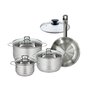 Voir la diapositive 1 : Fackelmann Set 1 poêle 24 cm en inox et 1 couvercle verre, 3 faitouts inox 16, 20 et 24 cm Fackelmann Eterna
