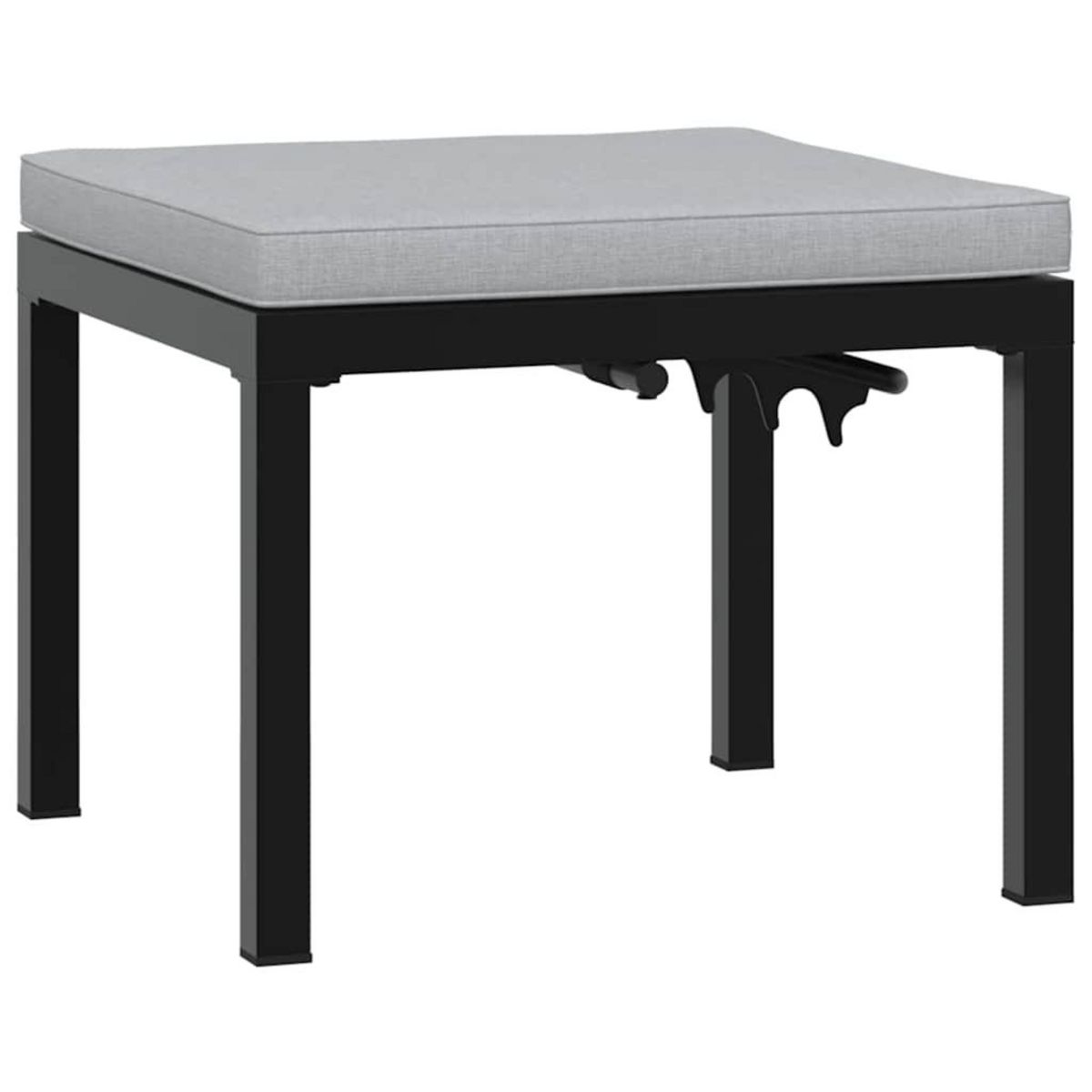 VIDAXL Tabouret de jardin avec coussin noir acier enduit de poudre