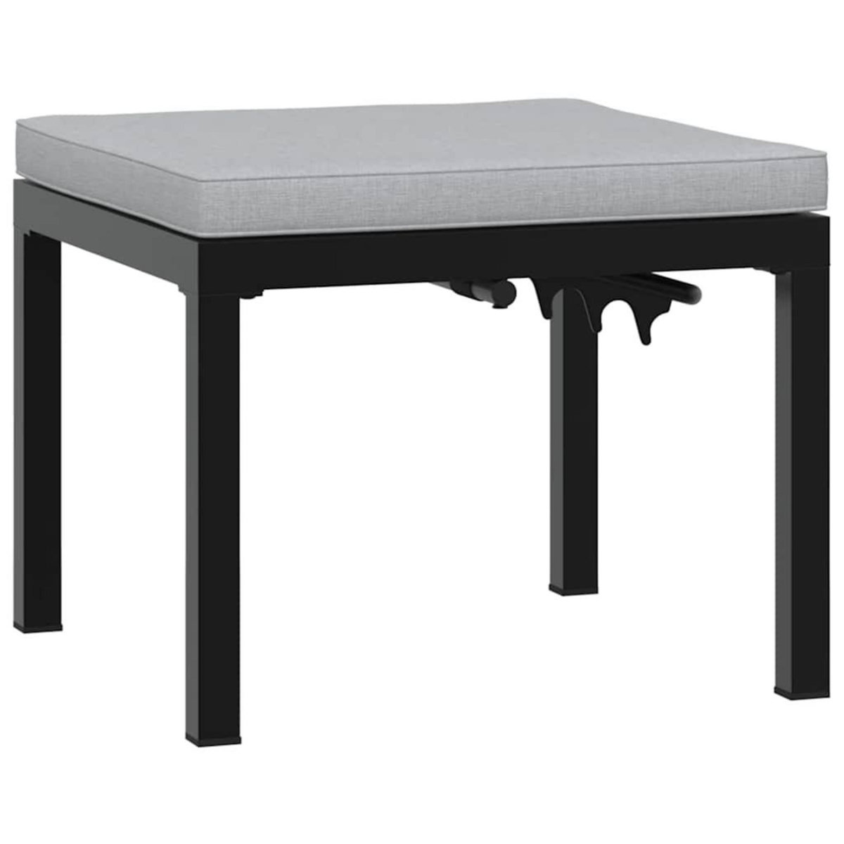 VIDAXL Tabouret de jardin avec coussin noir acier enduit de poudre
