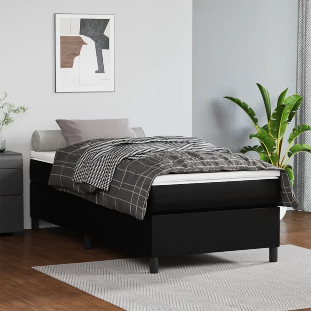VIDAXL Cadre de lit sans matelas noir 100x200 cm similicuir