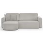 Voir la diapositive 2 : MARKET24 Canapé d'angle convertible et réversible 3 places GALET - Velours côtelé gris - Coffre de rangement - L238 x P154 x H86 cm