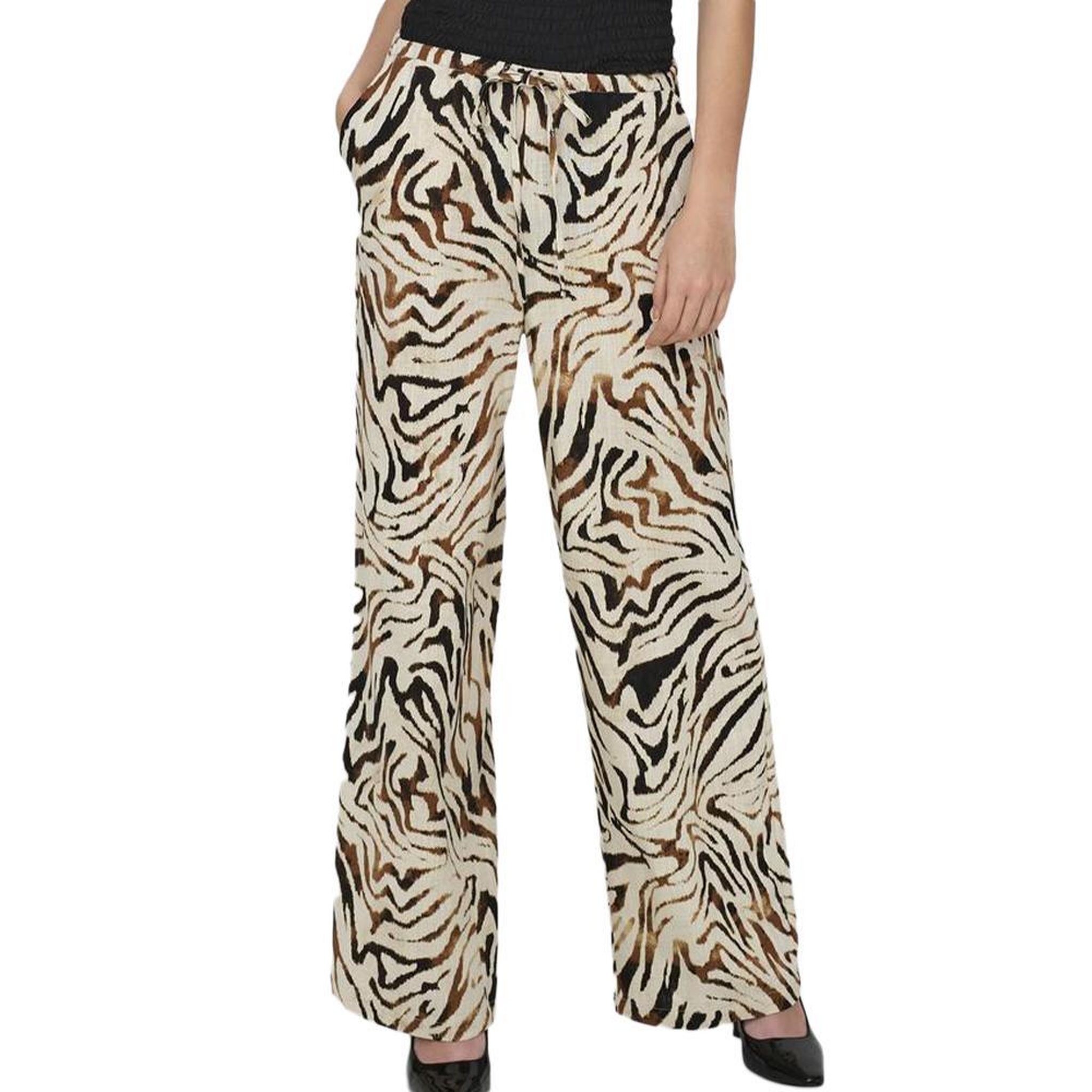 JACQUELINE DE YONG Pantalon fluide Beige/ Femme JDY Naja. Coloris disponibles : Noir
