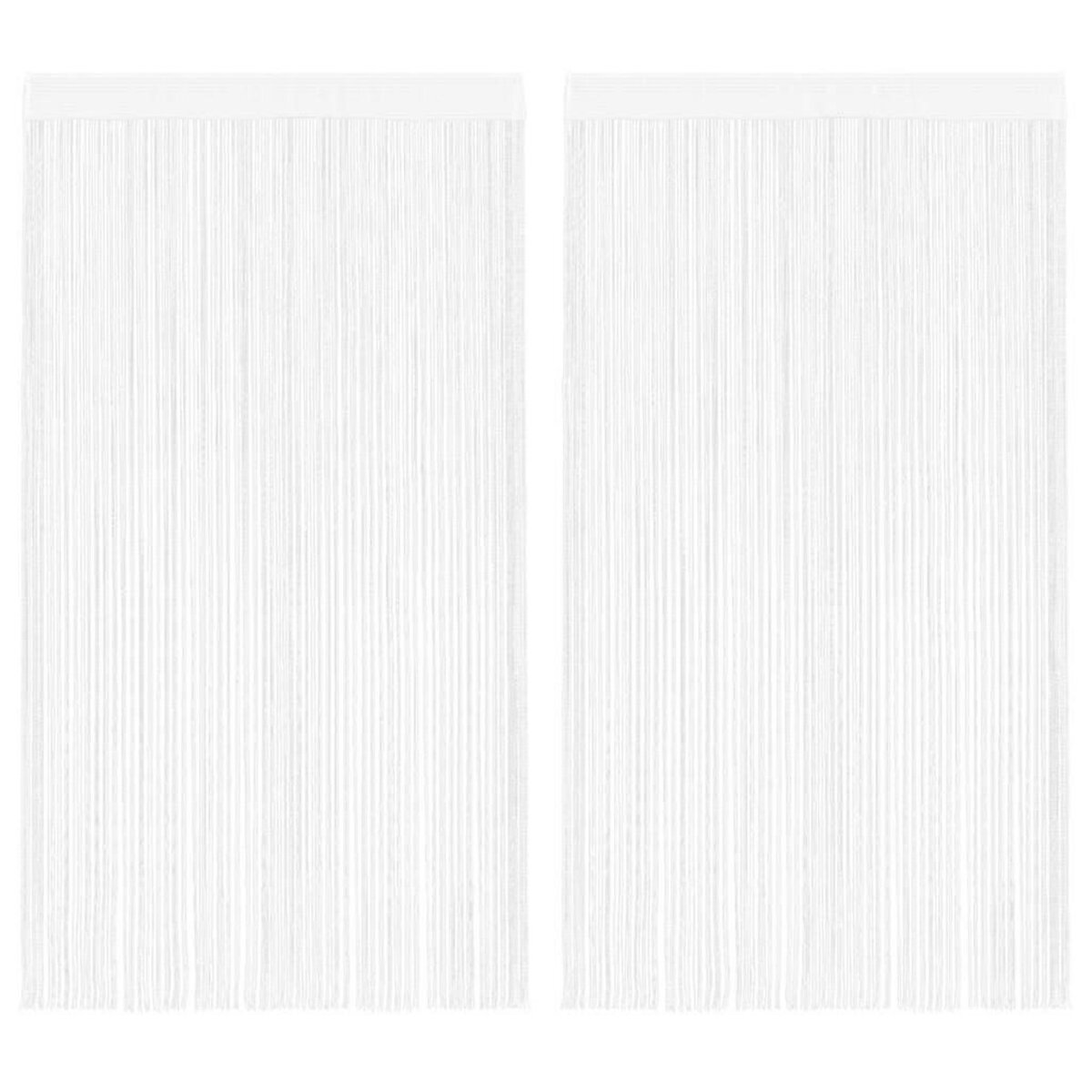 VIDAXL Rideau en fils 2 pcs 100 x 250 cm Blanc