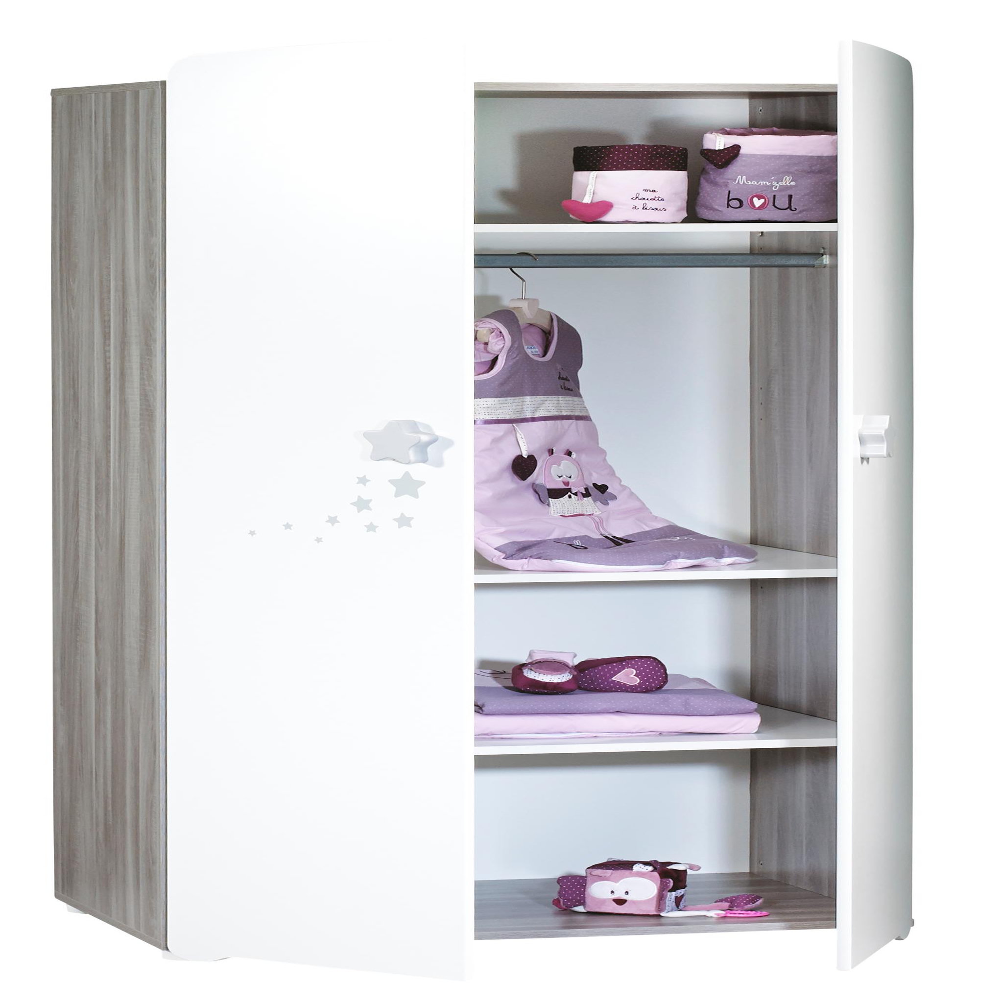 Voir la diapositive 2 : BABY PRICE Armoire chambre bébé 2 portes NEW NAO