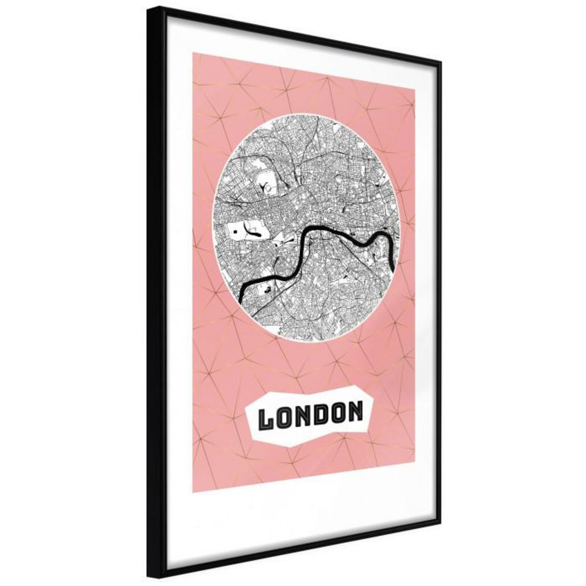 Paris Prix Affiche Murale Encadrée  City map London Pink