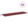 Voir la diapositive 4 : VIDAXL Coussins de banc de jardin lot de 2 rouge bordeaux melange