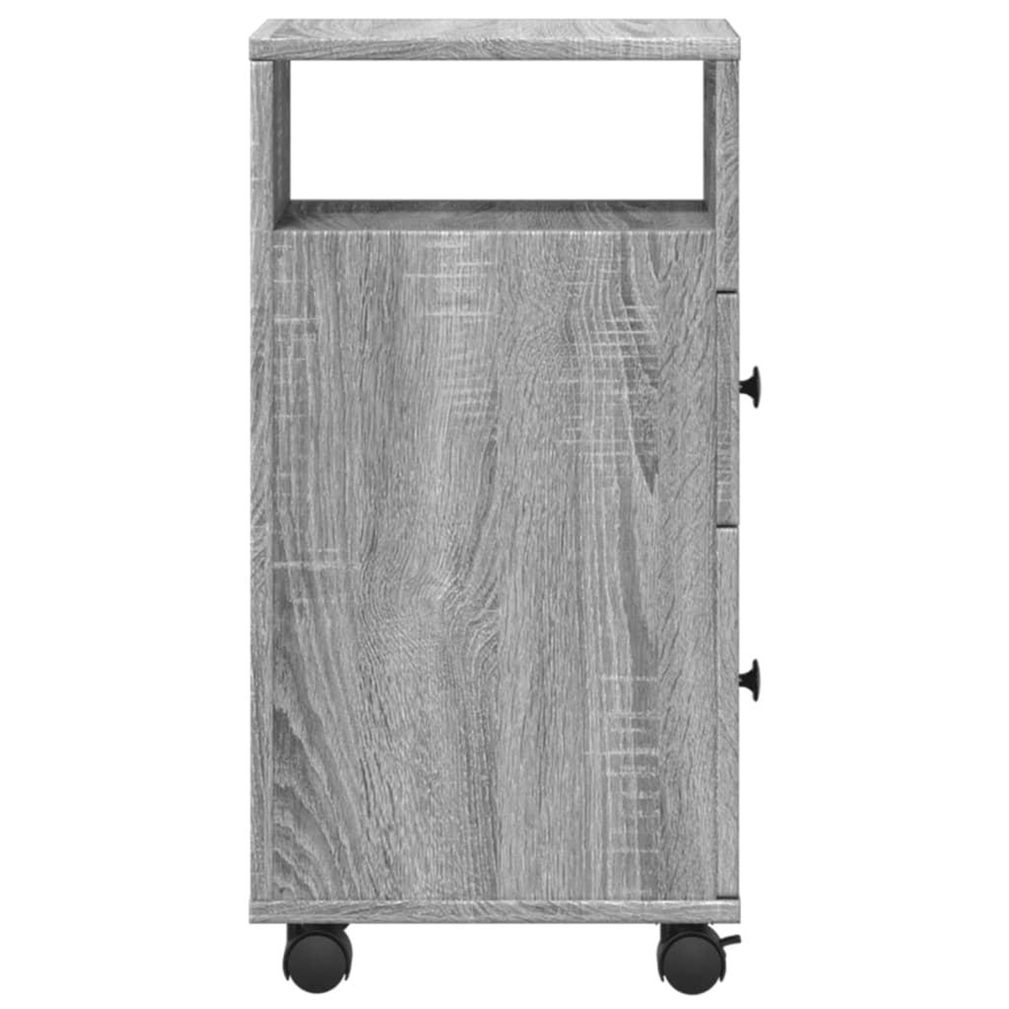 Voir la diapositive 5 : VIDAXL Meuble etroit de salle de bain a roulettes sonoma gris