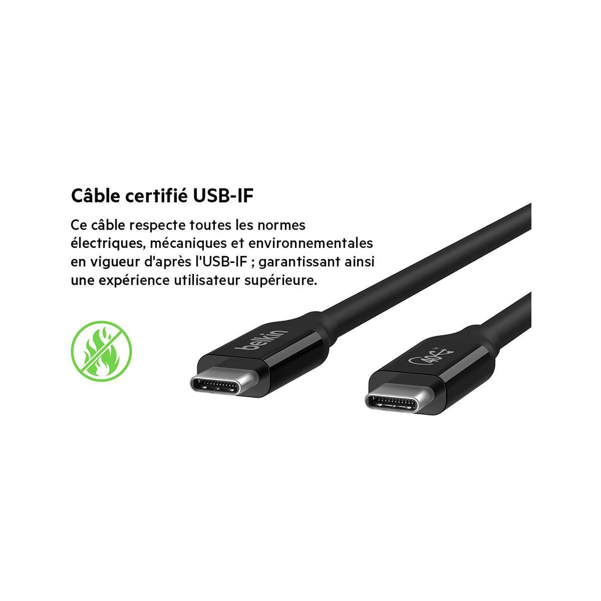 Voir la diapositive 2 : Belkin Adaptateur usb c usb 4 c 0.80m