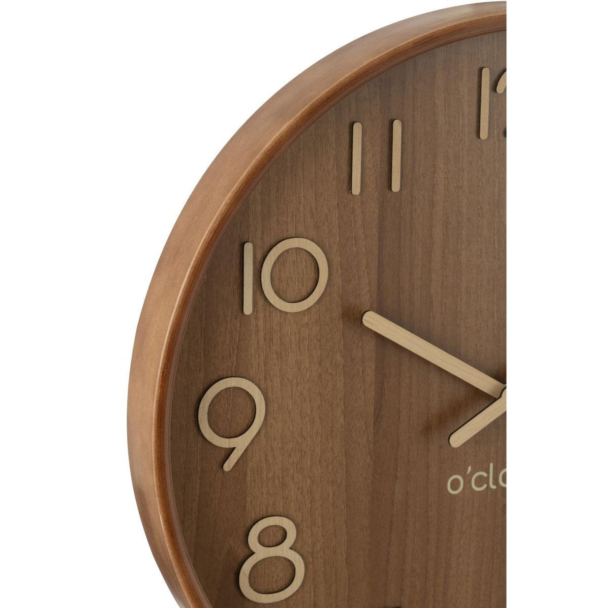 Voir la diapositive 2 : J-LINE Horloge murale en bois  marion  53cm marron