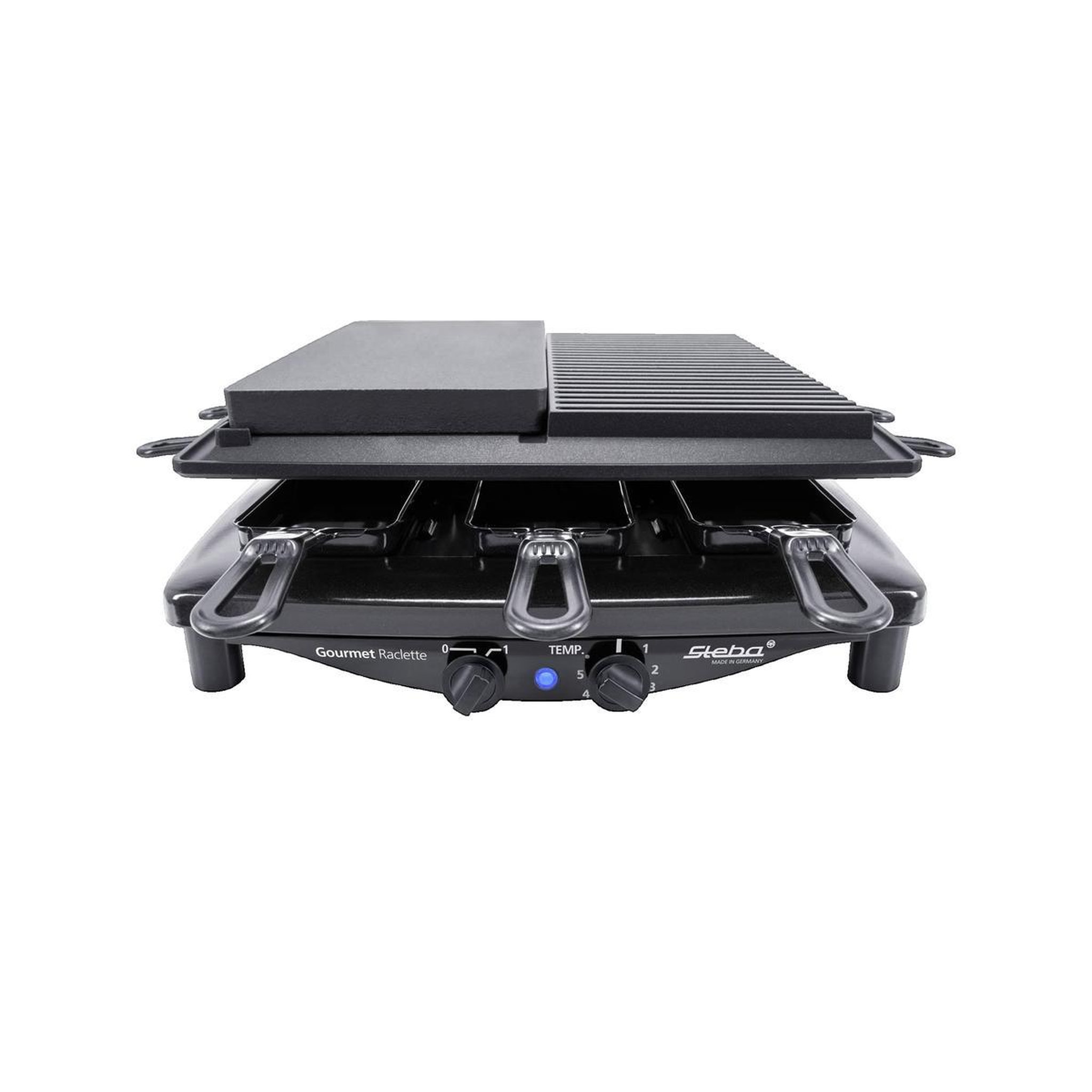 Voir la diapositive 3 : STEBA Appareil à raclette Steba RC 4 Plus Deluxe avec surface de cuisson en pierre naturelle