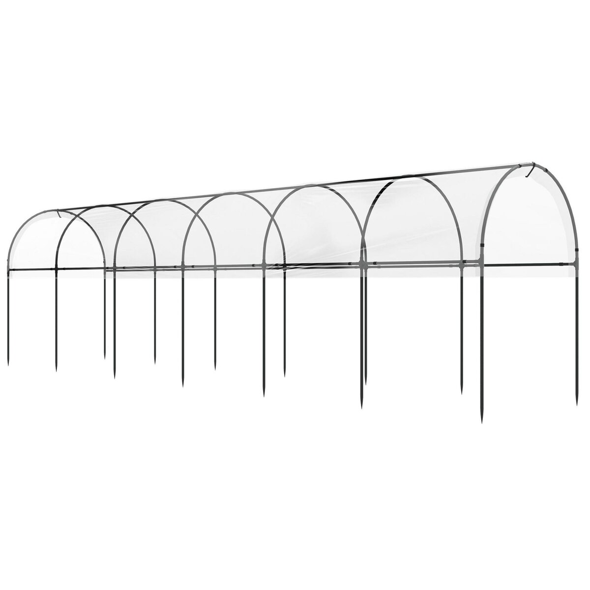 OUTSUNNY Serre de jardin serre à tomates dim. 6L x 1,23l x 1,71H m acier thermolaqué vert PE haute densité transparent