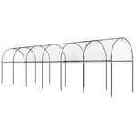 OUTSUNNY Serre de jardin serre à tomates dim. 6L x 1,23l x 1,71H m acier thermolaqué vert PE haute densité transparent