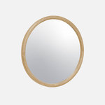 SWEEEK Miroir rond en bois de pin Ø60cm GEORGIA. Coloris disponibles : Beige, Marron