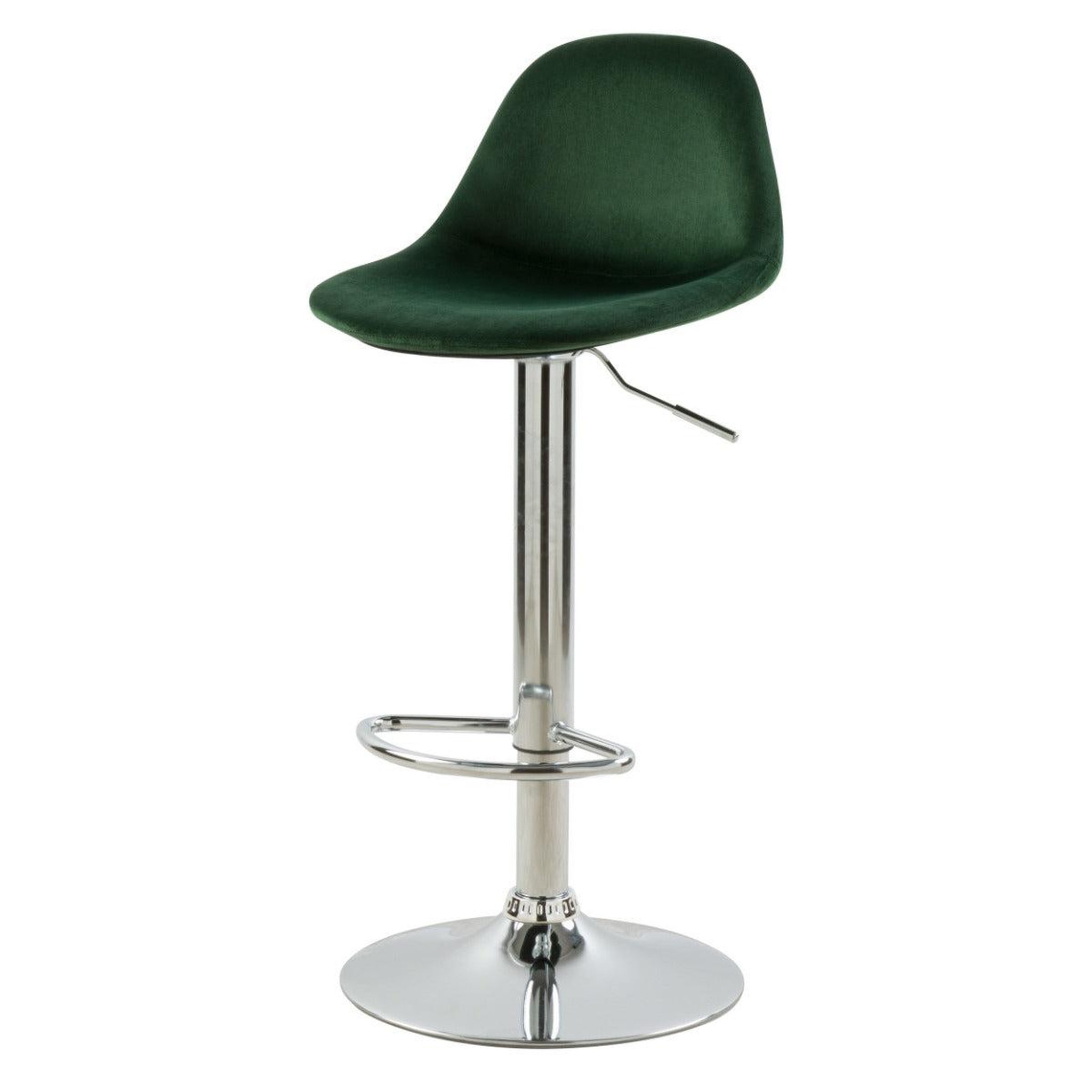 Voir la diapositive 5 : Rendez vous déco Lot de 2 chaises de bar réglables en velours bleu 60/82 cm - Pavo
