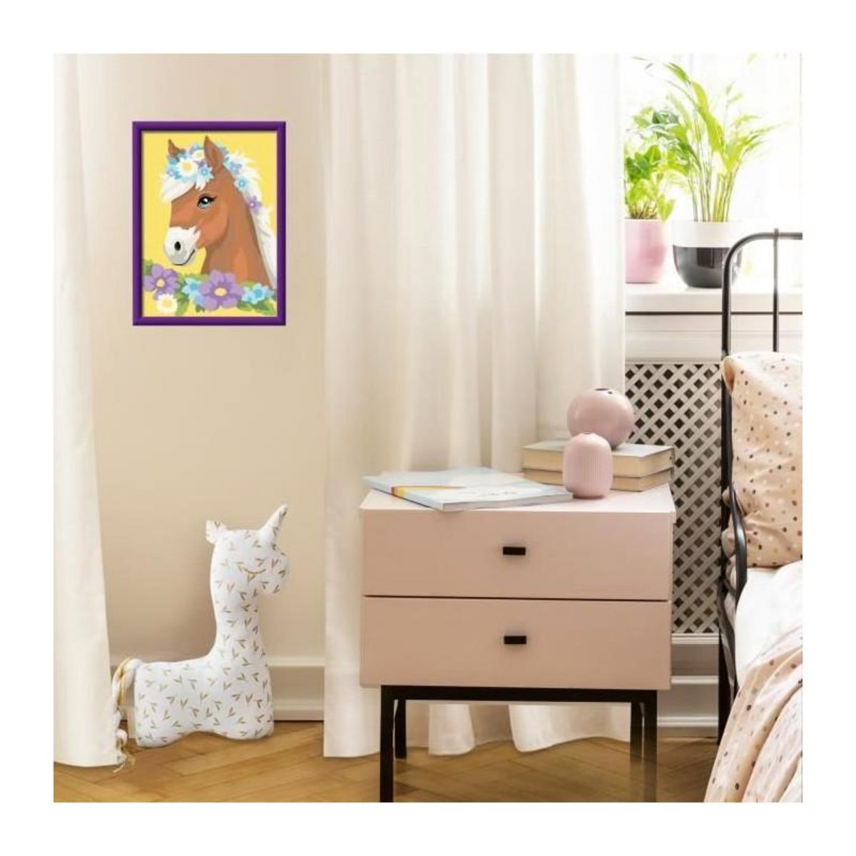 RAVENSBURGER CreArt Kids 18x24cm Cheval fleuri, Kit de peinture par numéros Numéro d'Art, Des 7 ans, 25906, Ravensburger