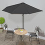 Voir la diapositive 1 : VIDAXL Parasol de balcon et mat en aluminium Anthracite 300x155cm Demi