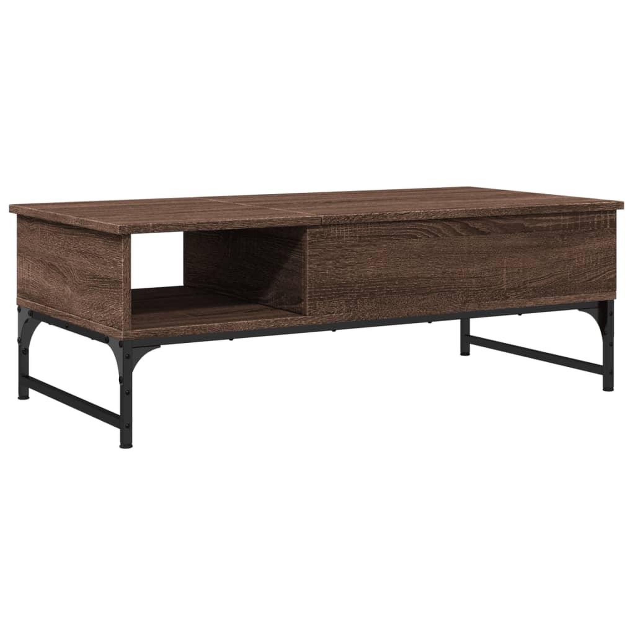 Voir la diapositive 2 : VIDAXL Table basse chene marron 100x50x35cm bois d'ingenierie et metal