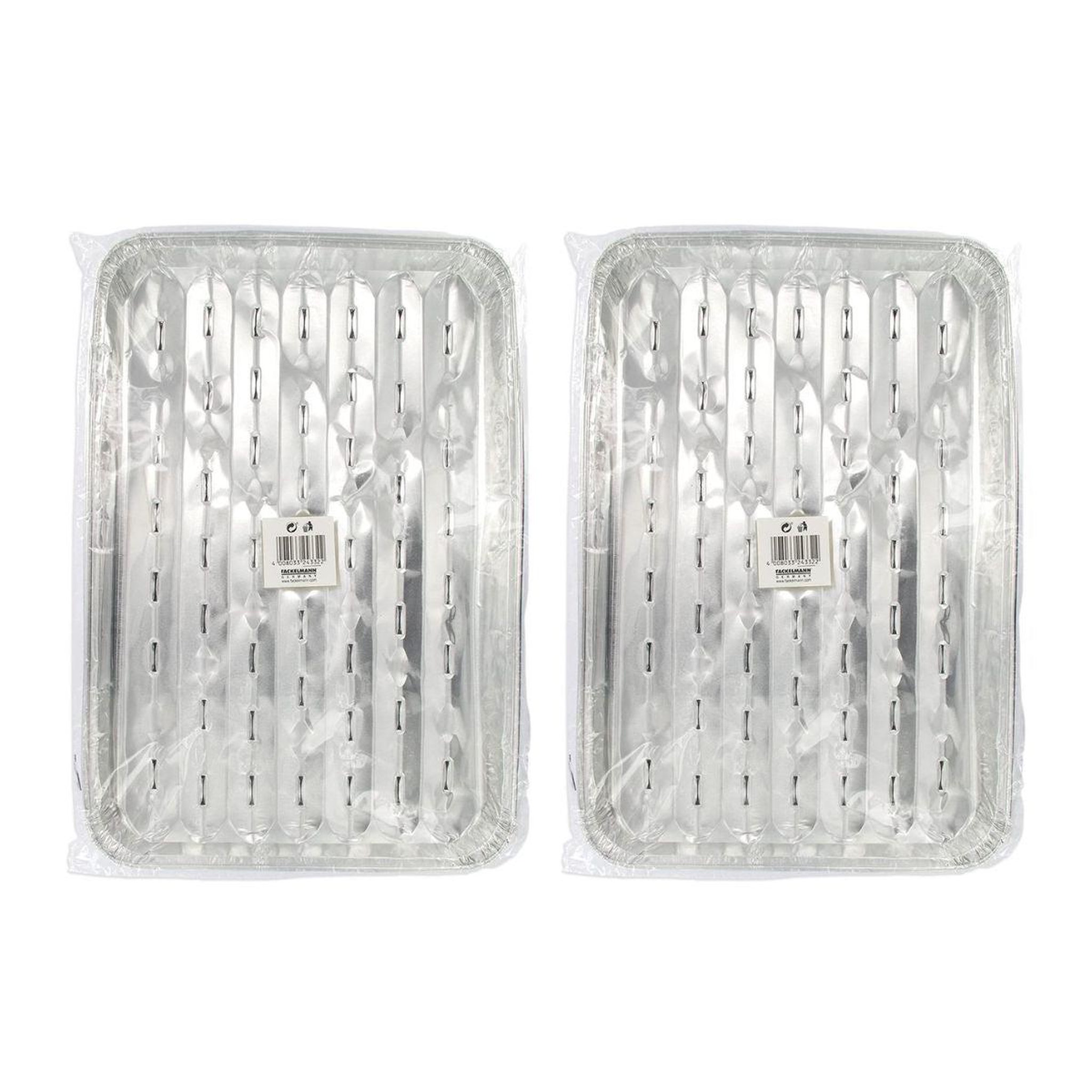 Voir la diapositive 4 : Fackelmann Lot de 10 barquettes en aluminium 34 x 23 cm  fackelmann barbecue