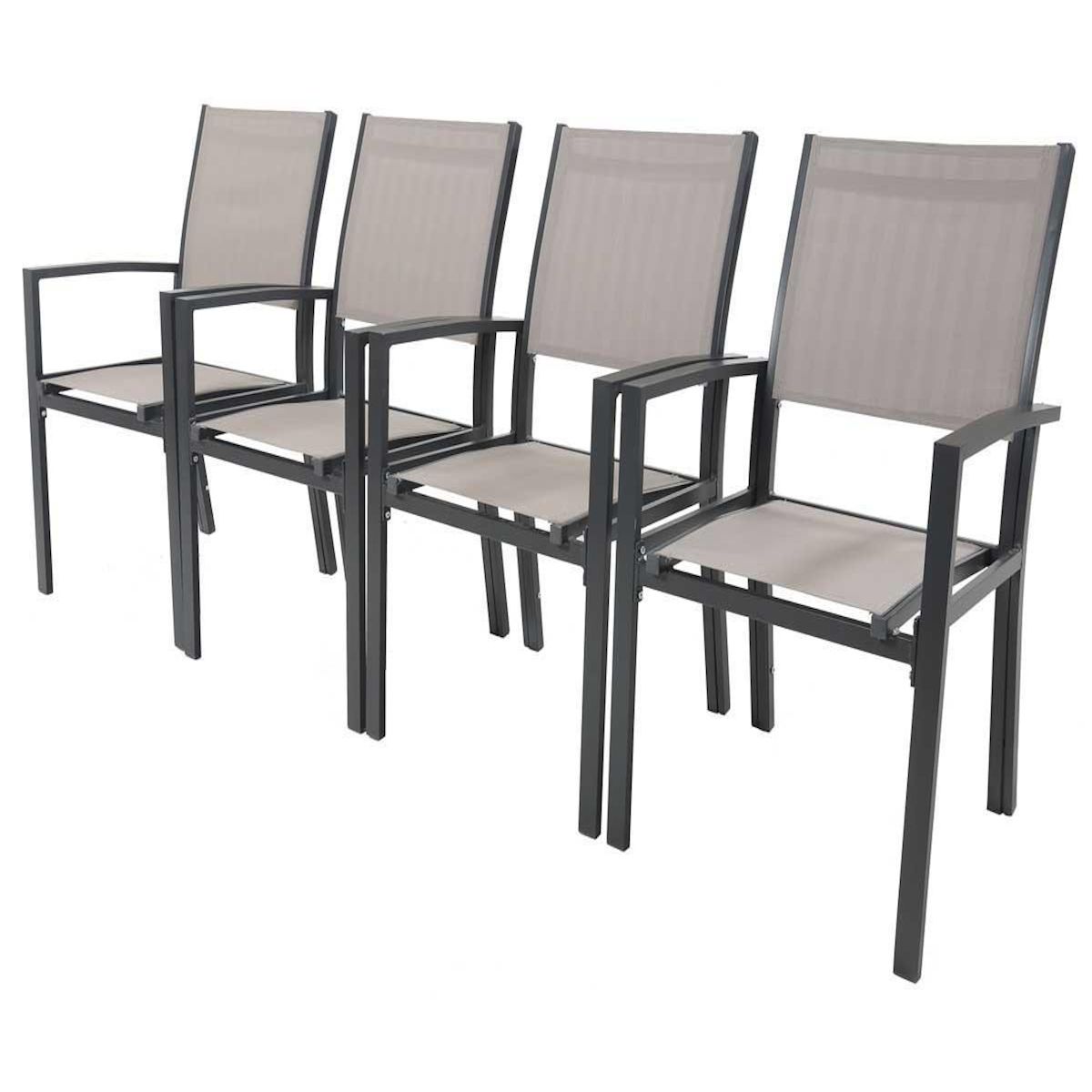 Habitat et Jardin Fauteuil jardin Alu/Textilène  Tropic  - Phoenix - Taupe - Lot de 2