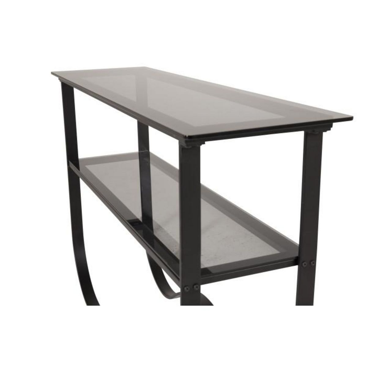 Paris Prix Console Design en Verre  Wavy  117cm Noir