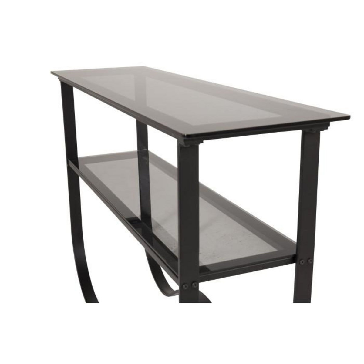 Paris Prix Console Design en Verre  Wavy  117cm Noir