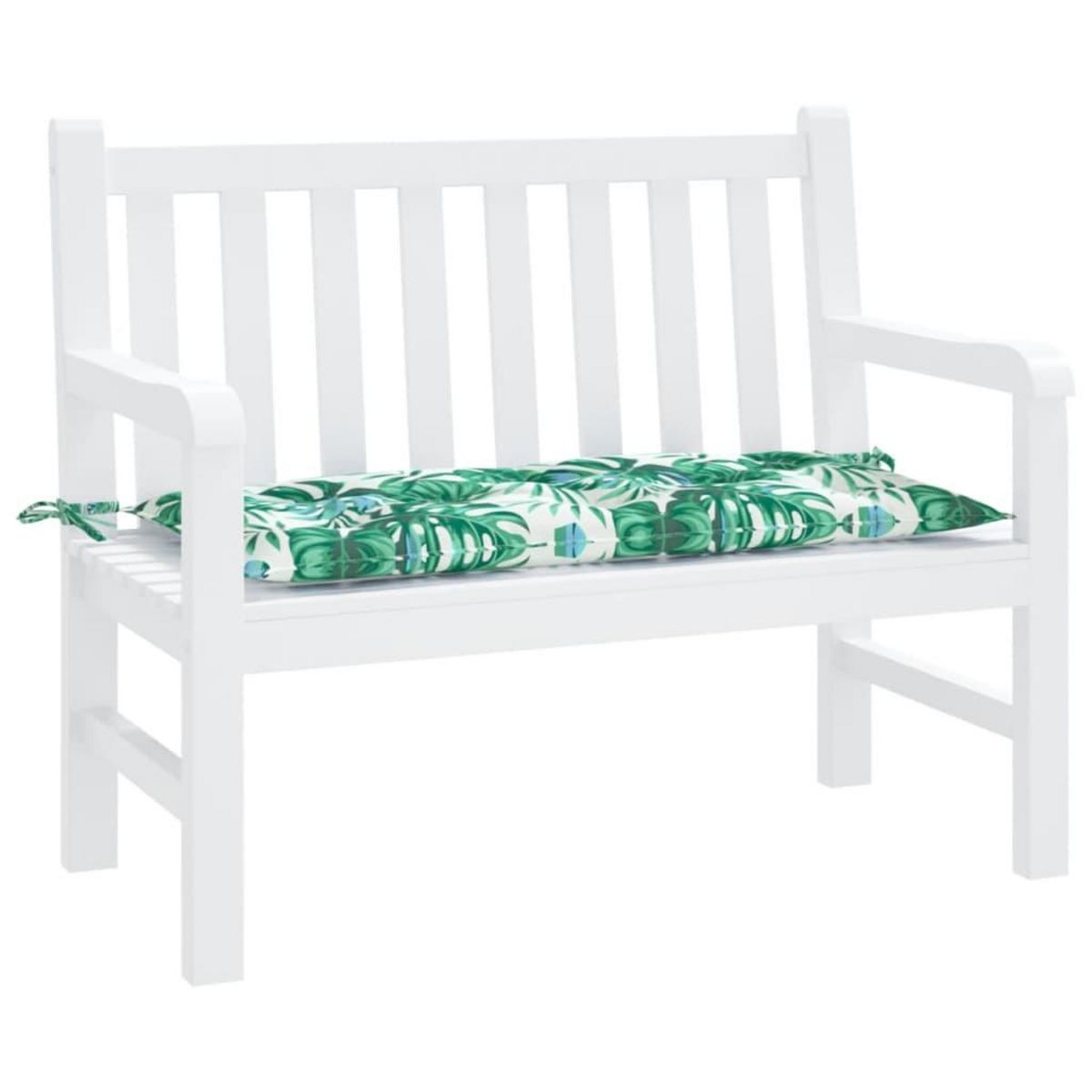 VIDAXL Coussin de banc de jardin motif de feuilles 100x50x7 cm