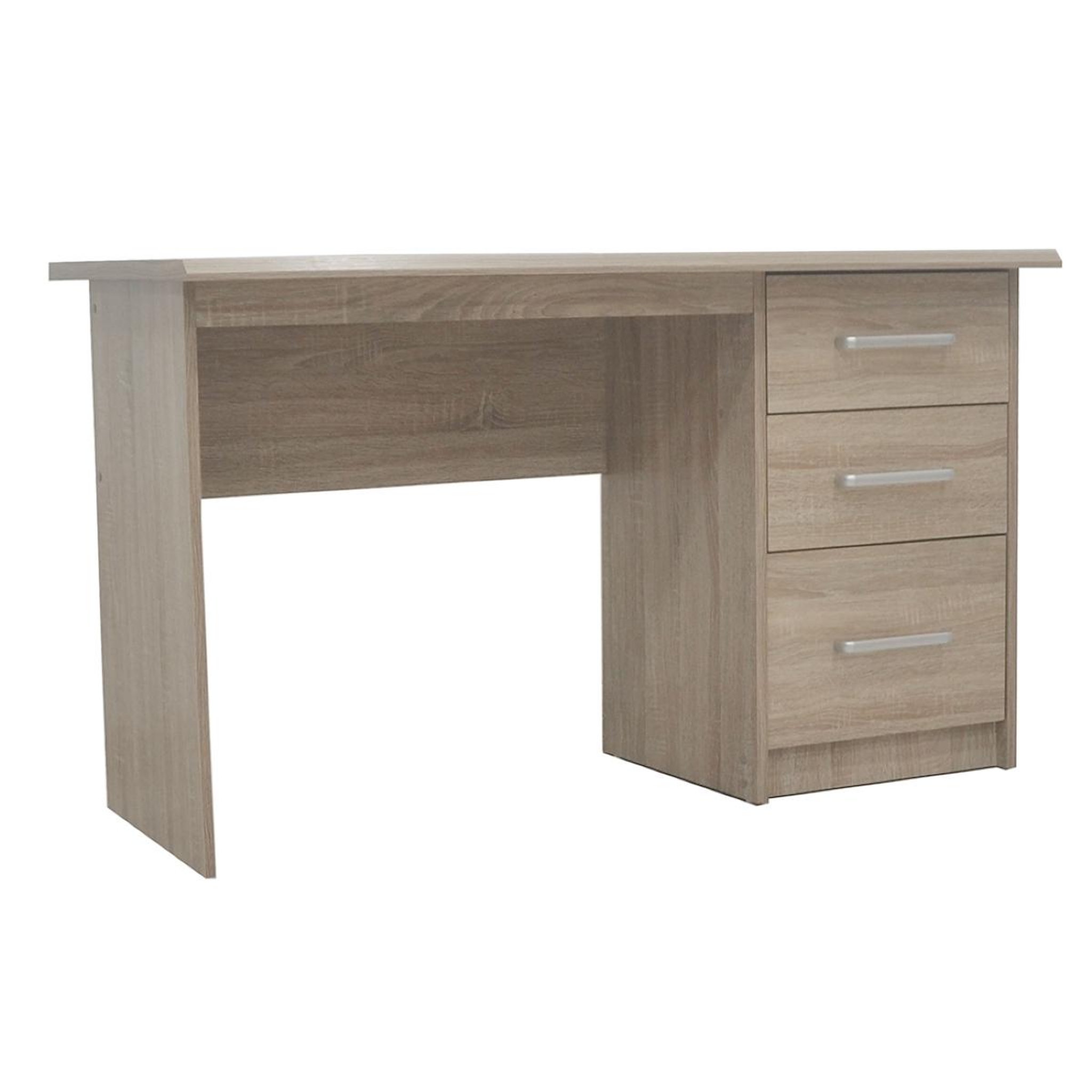 Voir la diapositive 3 : JLC KREATION Bureau moderne 3 tiroirs 120cm couleur bois otara