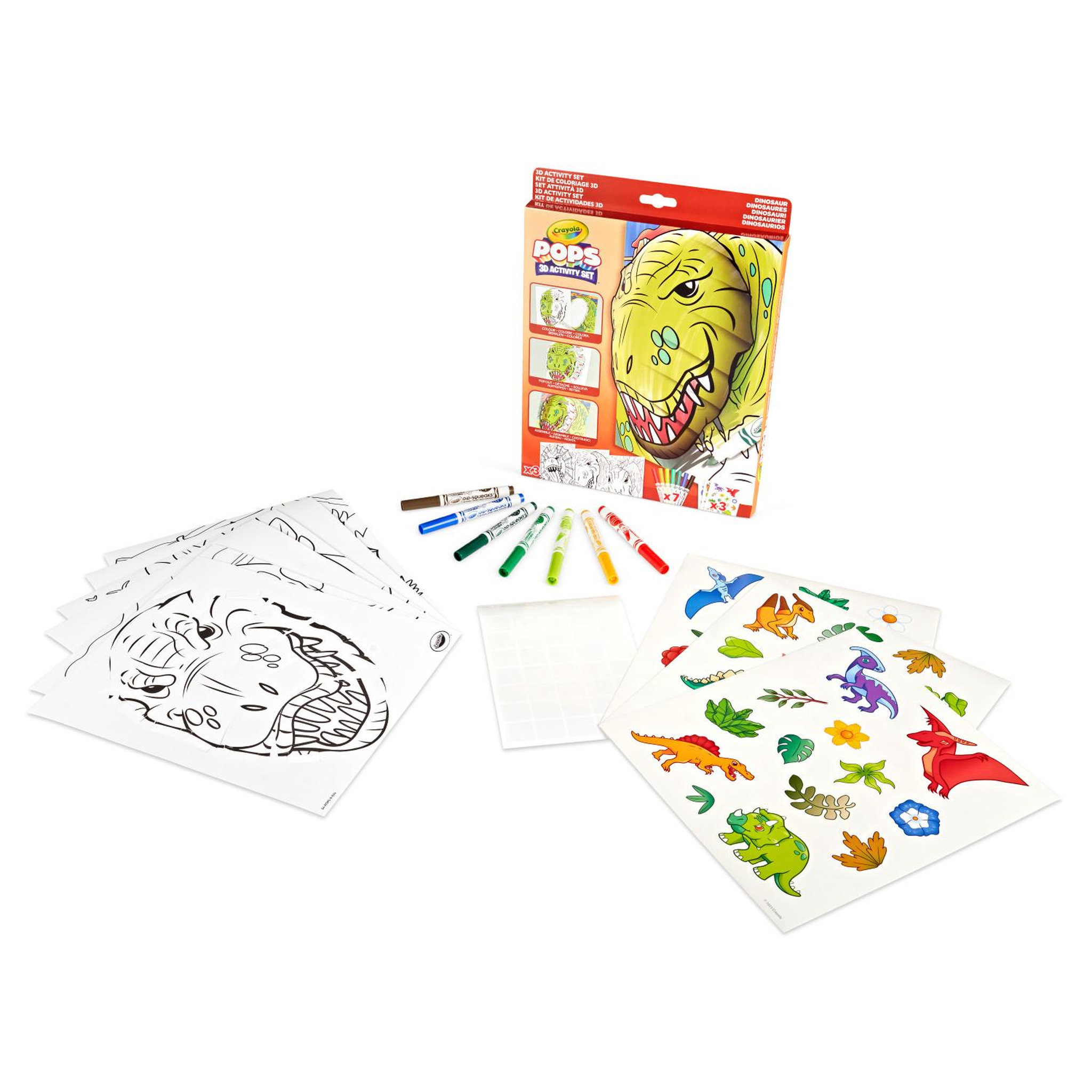 Voir la diapositive 3 : Crayola Jeu de dessins en 3D - CRAYOLA - POPS 3D - Dinosaurs