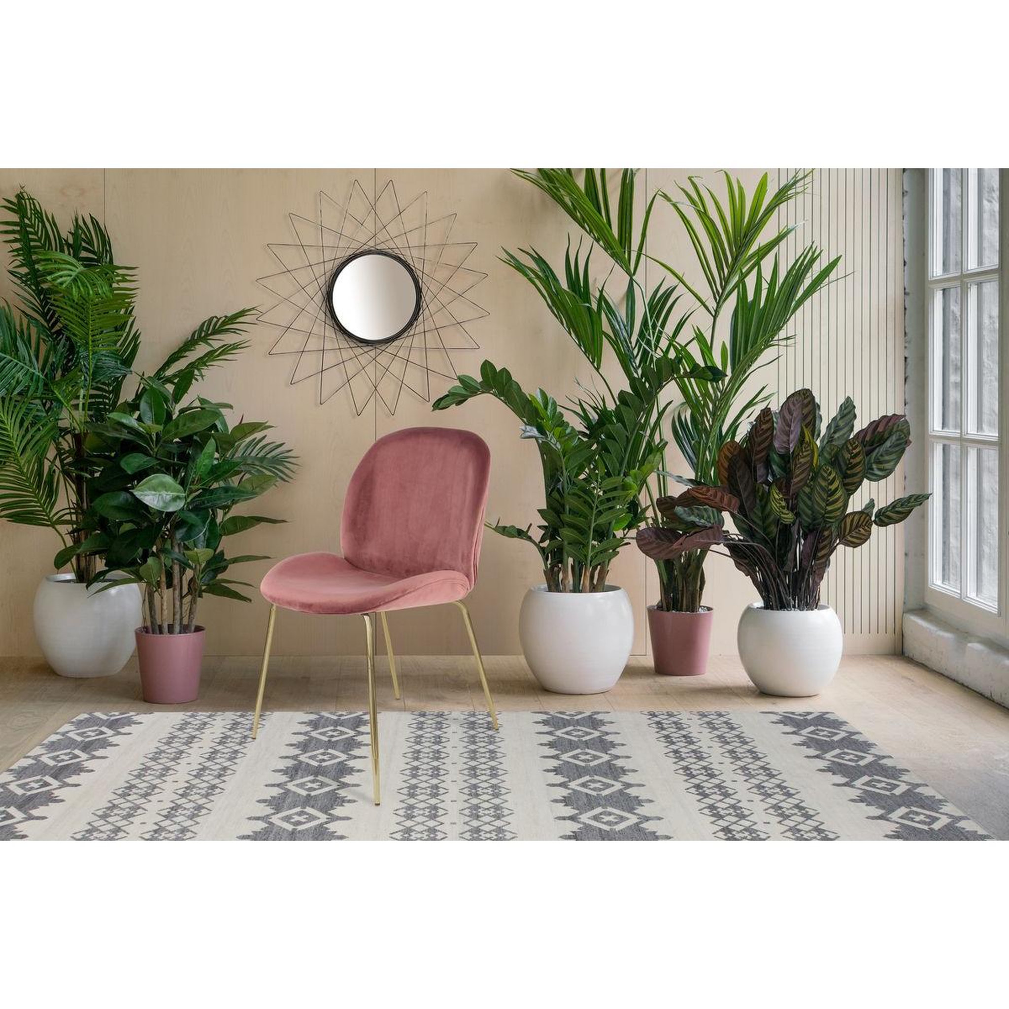 Voir la diapositive 3 : Paris Prix Lot de 2 chaises design  charlize  90cm rose & or