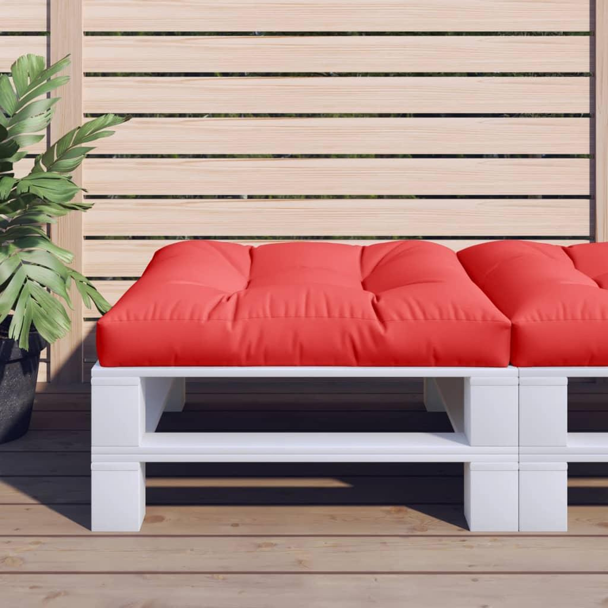 VIDAXL Coussin de palette rouge 80x80x12 cm tissu