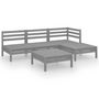 Voir la diapositive 2 : VIDAXL Salon de jardin 5 pcs Bois de pin massif Gris