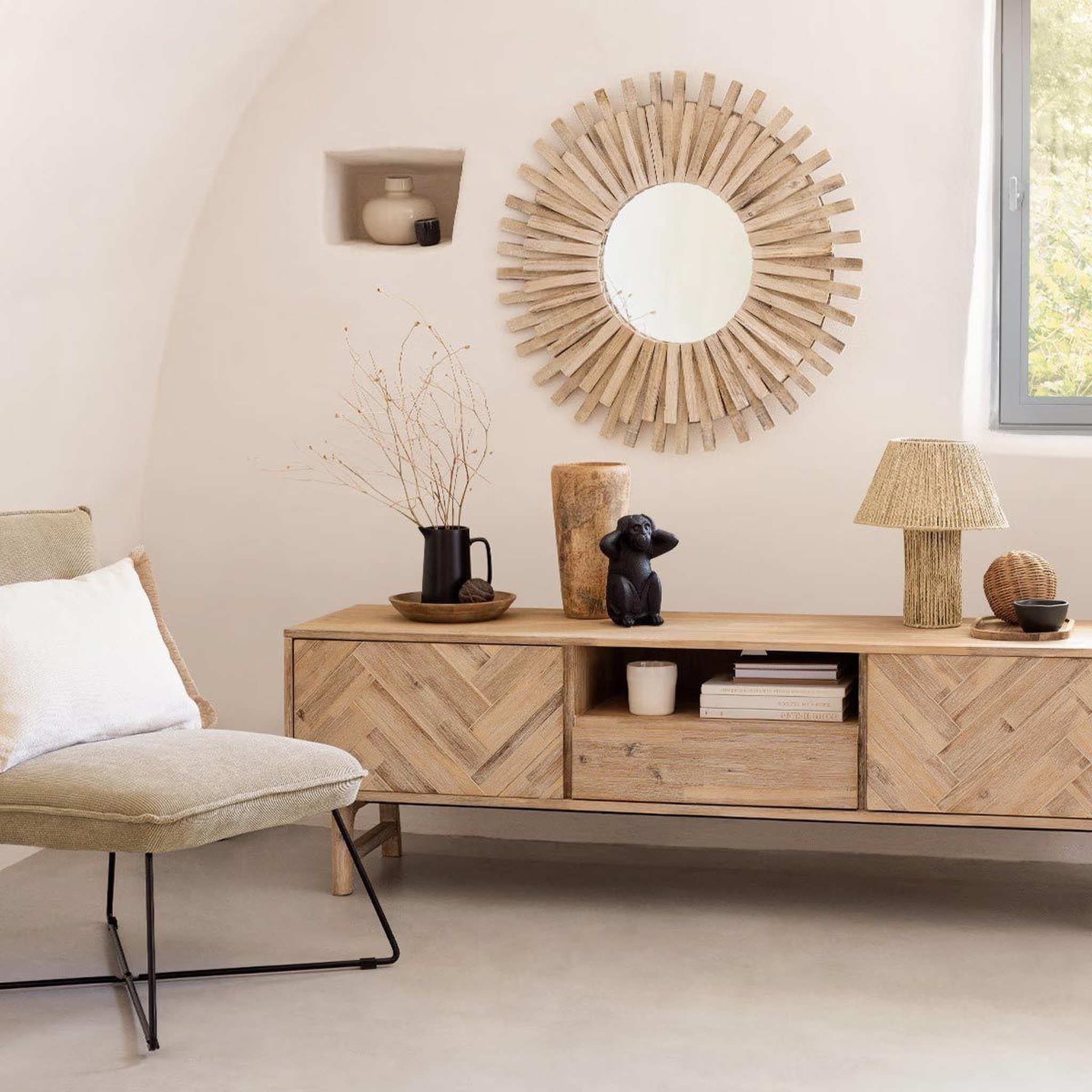 Voir la diapositive 4 : ATMOSPHERA Lampe à poser corde  adria  38cm beige