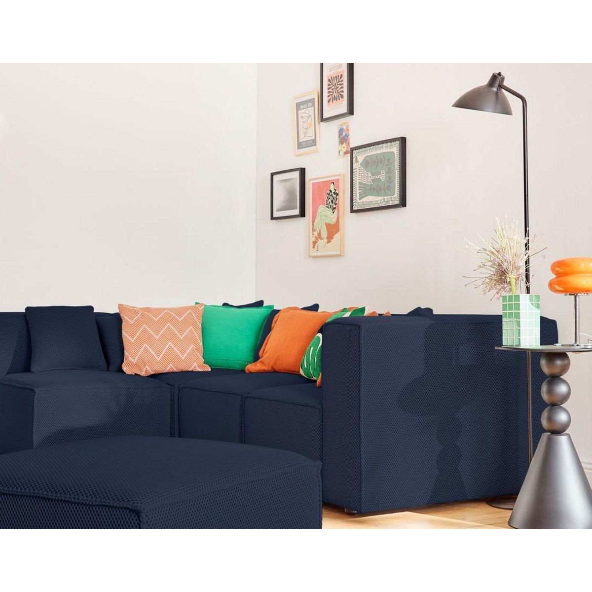 LISA DESIGN Arty - canapé modulable d'angle gauche 5 places - en tissu mailles 3d