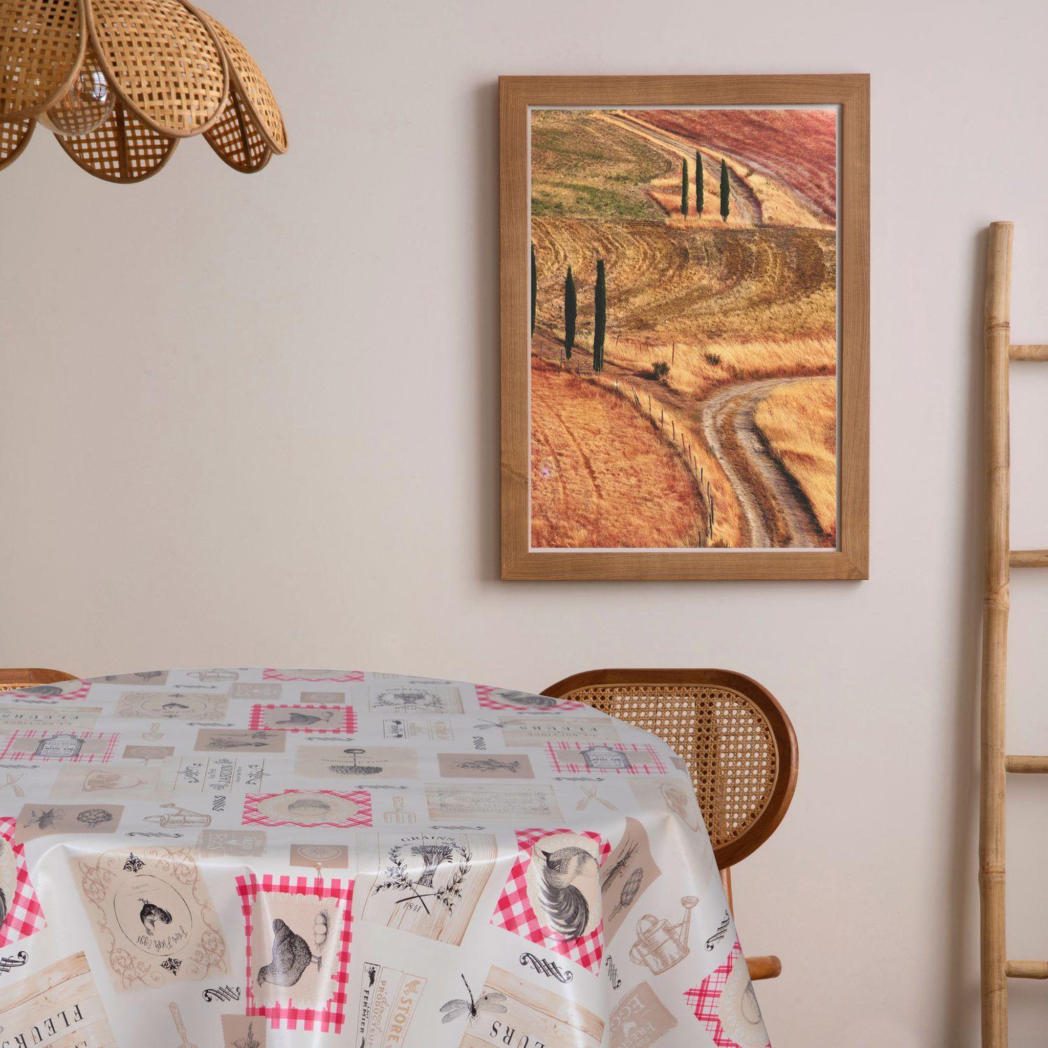 Voir la diapositive 2 : HABITABLE Nappe en toile cirée ronde UNDO - Diam. 150 cm