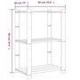 Voir la diapositive 6 : VIDAXL Support de rangement a 3 niveaux gris 60x38x90 cm bois de pin