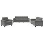Voir la diapositive 2 : VIDAXL Ensemble de canapes 3 pcs coussins gris fonce tissu microfibre