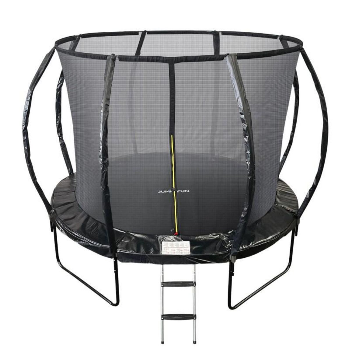 JUMP4FUN Trampoline 10Ft ø 305cm noire avec Echelle, Protection et Filet de sécurité