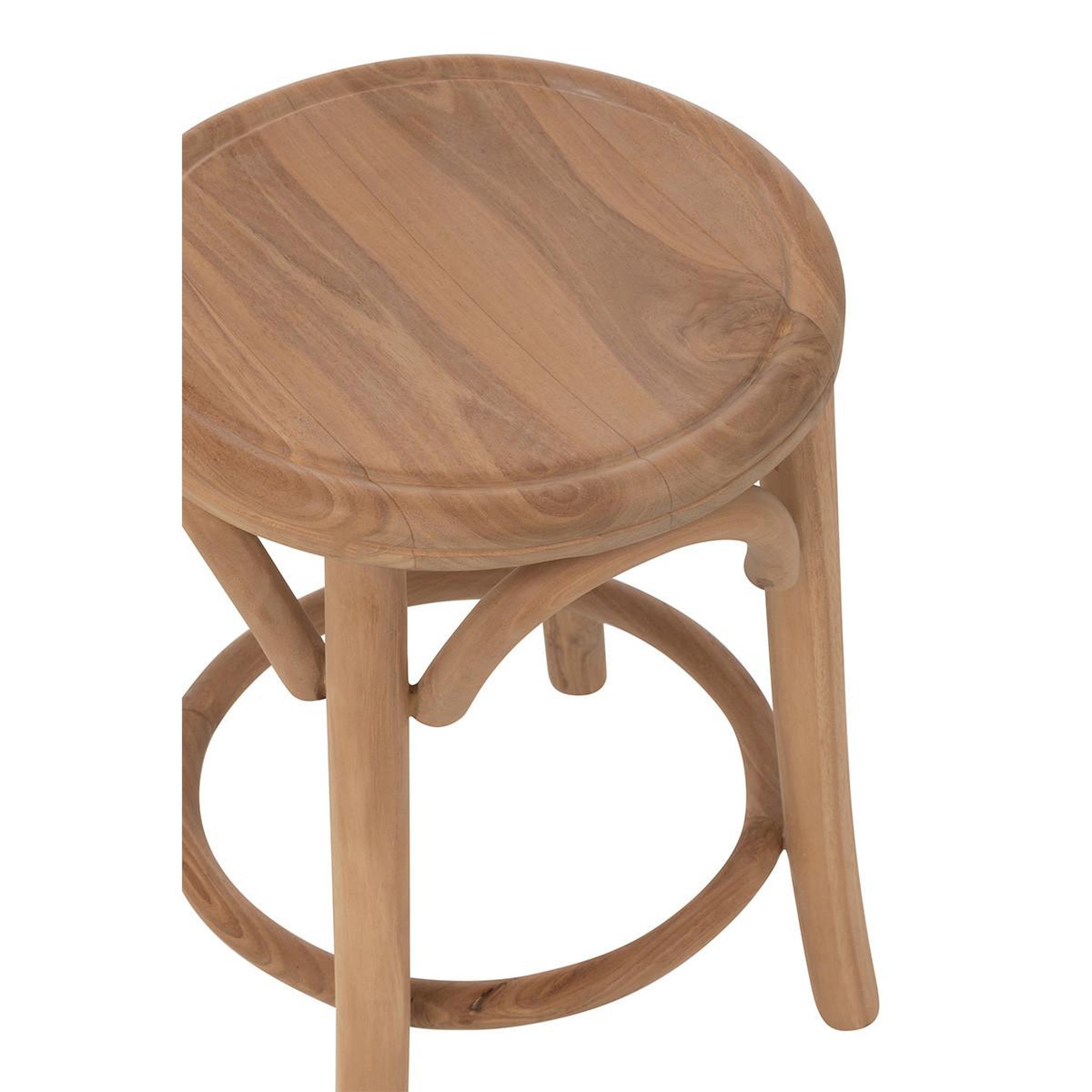 Voir la diapositive 3 : J-LINE Tabouret en teck  ali  50cm naturel