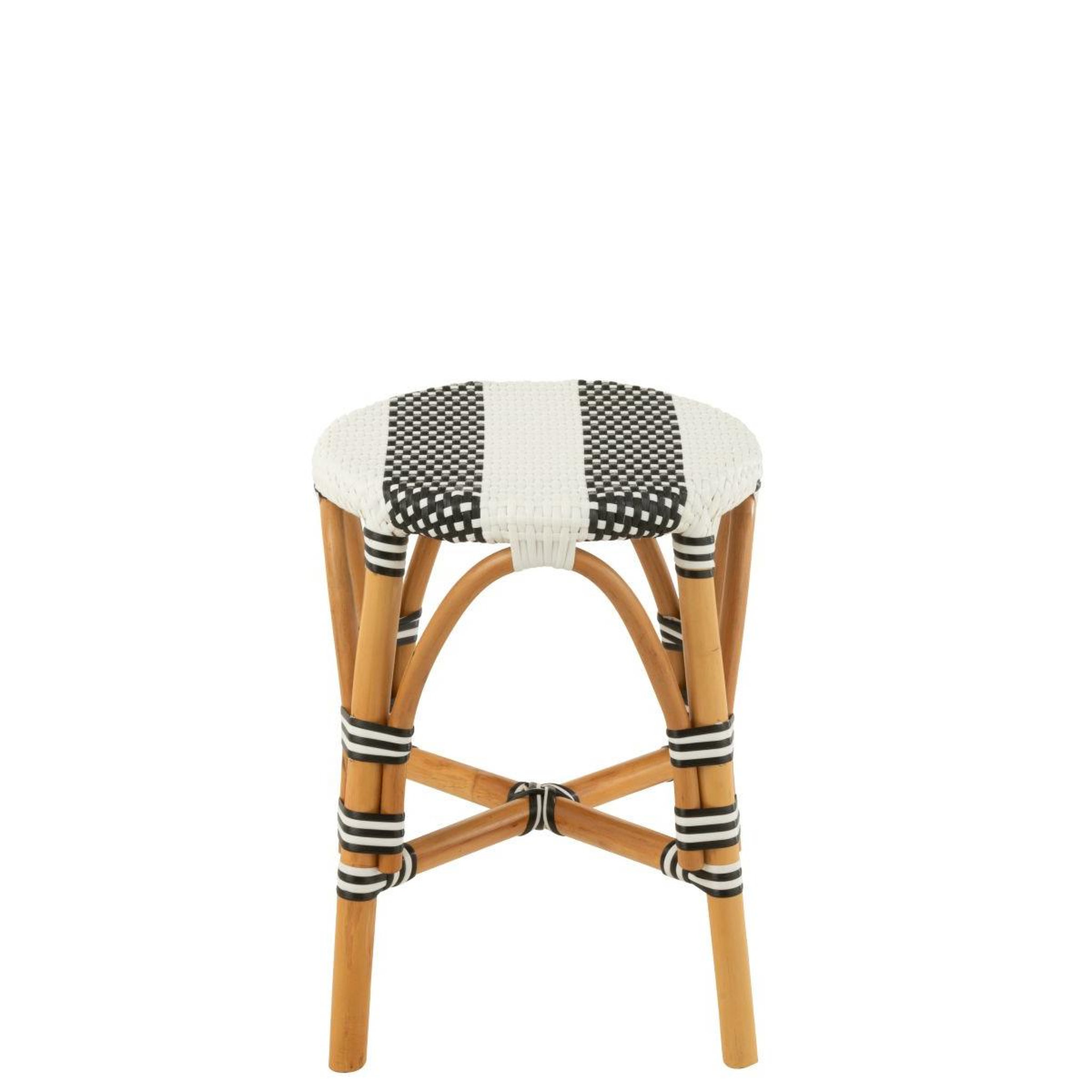 Voir la diapositive 3 : J-LINE Tabouret en rotin  danial  44cm noir