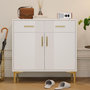 Voir la diapositive 4 : MERAX Buffet 2 porte(s) 2 tiroir(s) - 80 cm blanc panneaux de particules