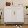 Voir la diapositive 4 : MERAX Buffet 2 porte(s) 2 tiroir(s) - 80 cm blanc panneaux de particules
