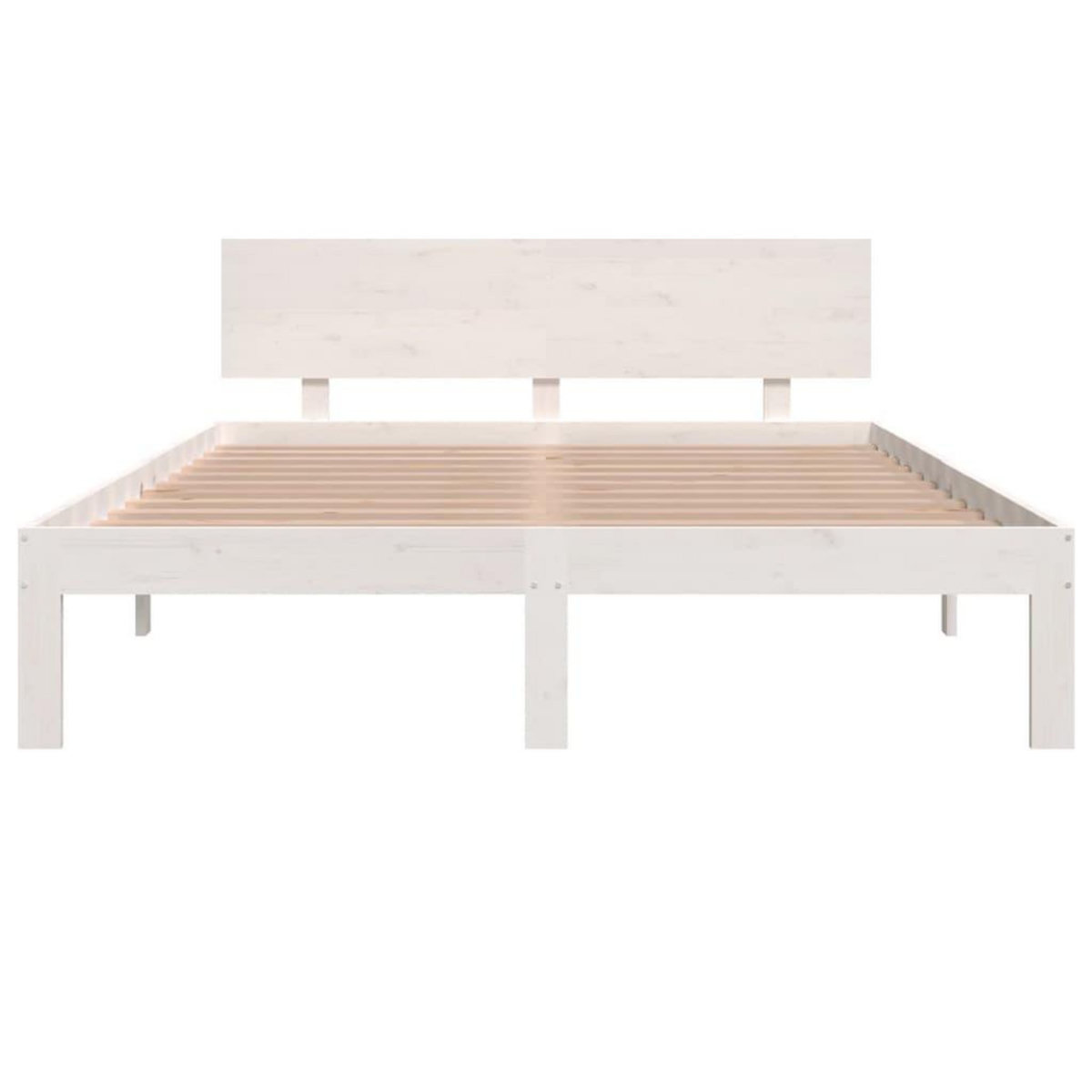 VIDAXL Cadre de lit sans matelas blanc bois de pin massif 140x190 cm