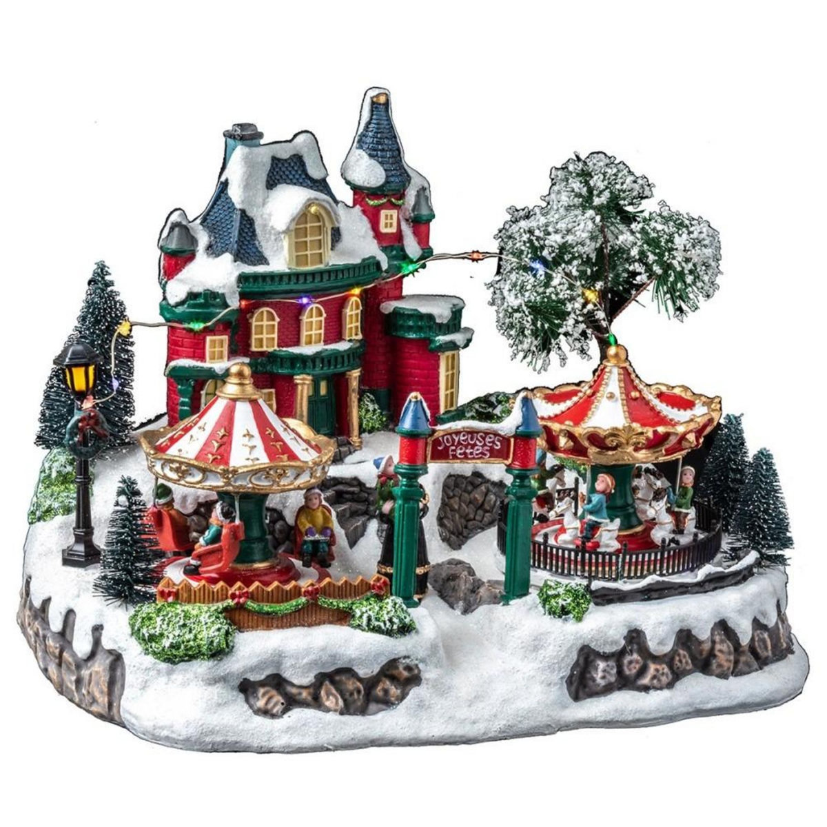 ATMOSPHERA Village de Noël Manège et forêt 18 LED
