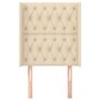 Voir la diapositive 3 : VIDAXL Tete de lit avec oreilles Creme 83x16x118/128 cm Tissu