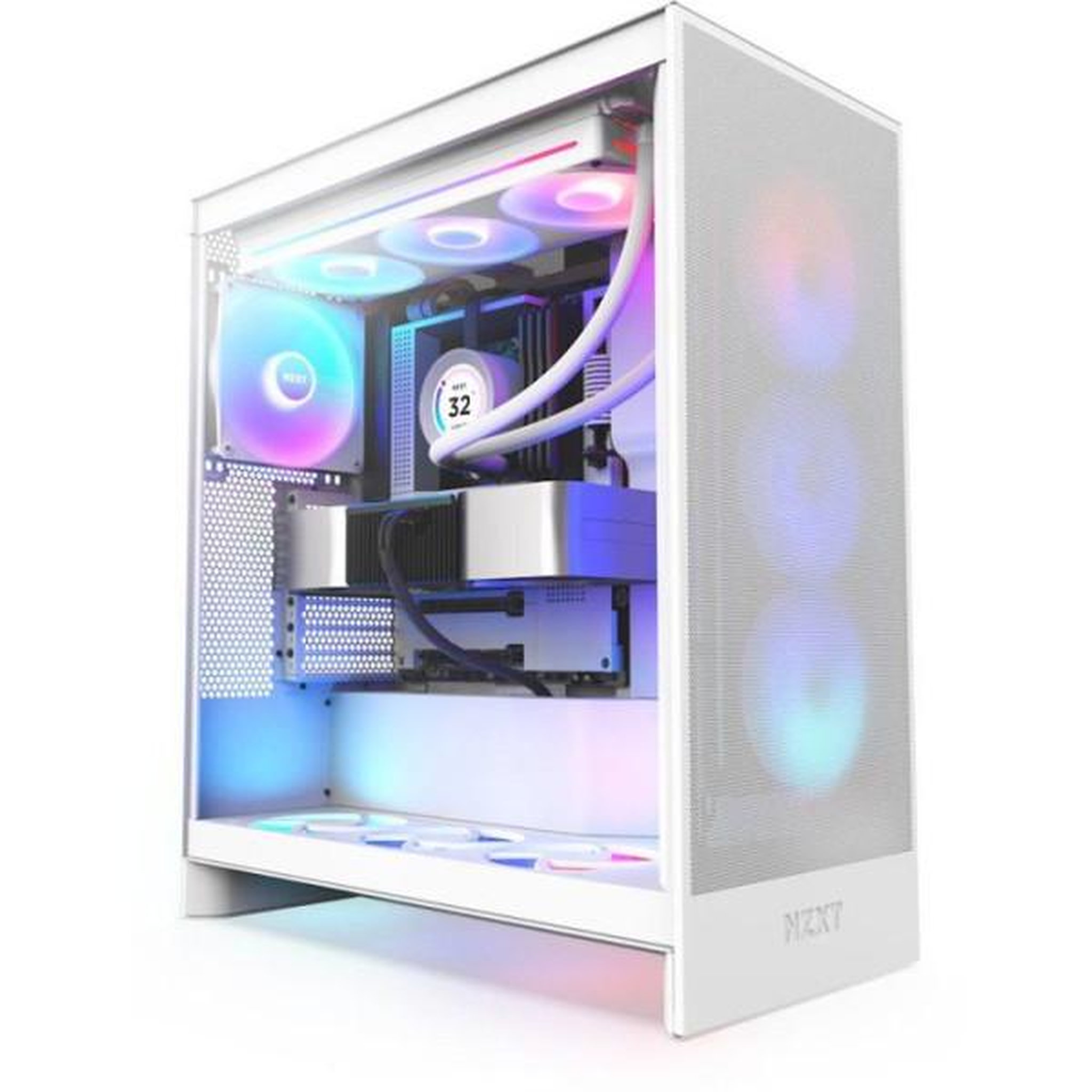 NZXT Boîtier PC Moyen Tour - NZXT - H7 Flow RGB (2024) - RGB intégré - Coloris Blanc - Flux d'air optimisé