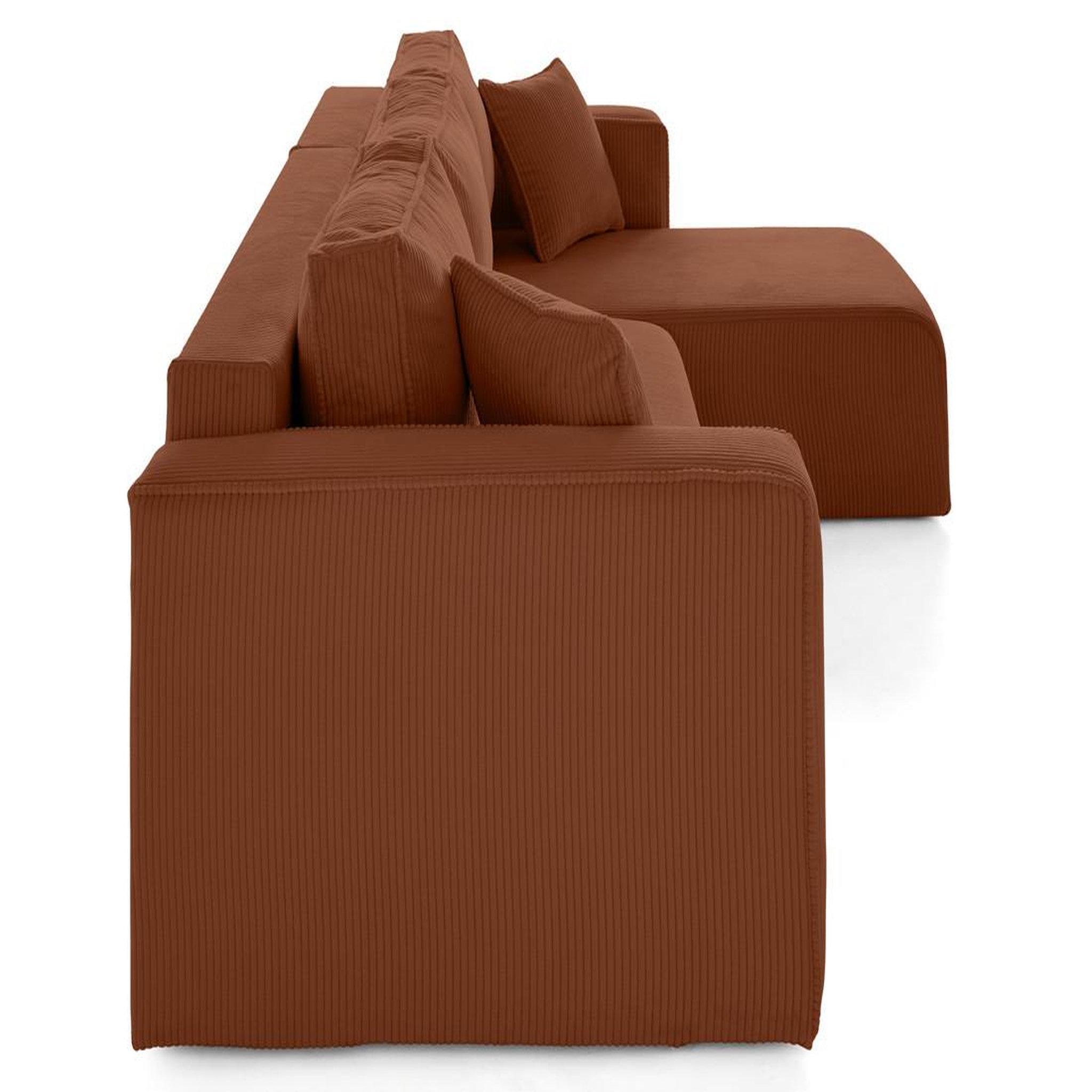 Voir la diapositive 4 : BEST MOBILIER Topaze - canapé d'angle déhoussable réversible 4 places en velours côtelé