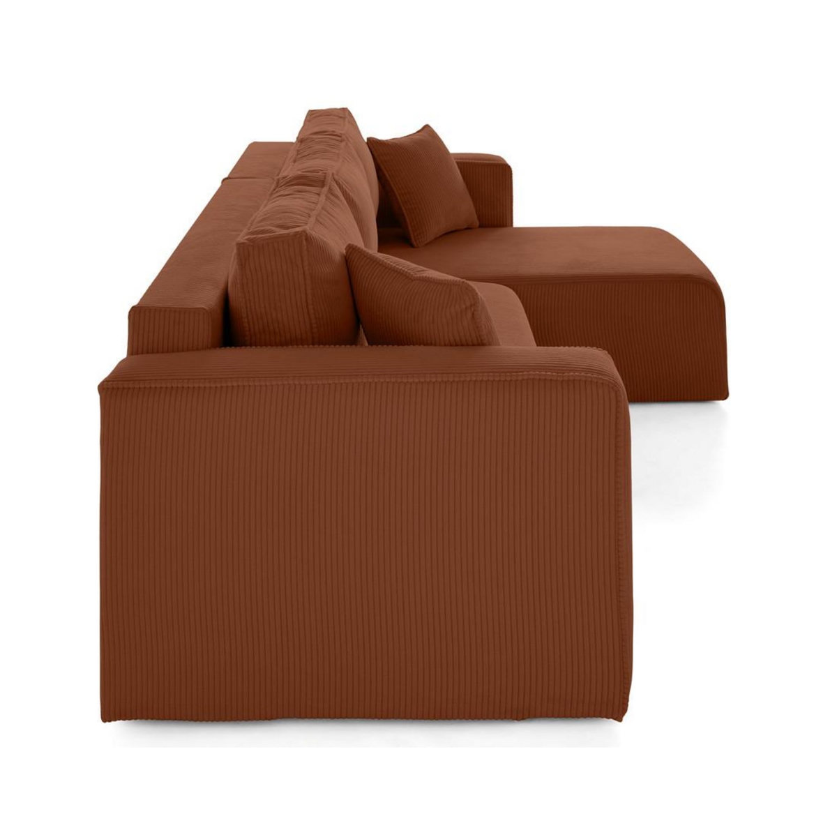 BEST MOBILIER Topaze - canapé d'angle déhoussable réversible 4 places en velours côtelé