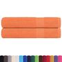 Voir la diapositive 2 : VIDAXL Serviettes de sauna 2 pcs orange 80x200 cm 360 g m² 100% coton